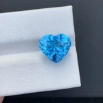 8.85 Ct Natural Swiss Blue Topaz Heart Shape Loose Gemstone From Brazil. Fixed Price $110.00.