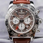 Breitling Chronomat Gmt 47MM Brown Dial $9K Msrp Box Chronograph Steel AB0410. Fixed Price $9100.00.