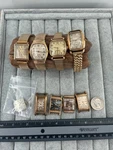 Vintage Tank Watch Parts Lot Gold Plated Hamilton Martin Benrus Elgin Bulova 9PC. Fixed Price $599.99.