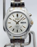 Seiko Kinetic 5M63 Day-date Champagne Dial 50M Watch New Capacitor & Crystal. Fixed Price $179.99.