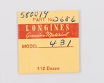 Longines Genuine Material Part #2686 Intermediate Date Wheel Tube For Cal. 431. Fixed Price $59.95.