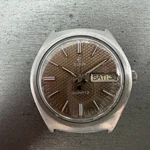 Elgin Watch Men 38MM Brown Dial Silver Tone Daydate Round Swiss Parts. Fixed Price $24.99.