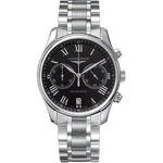 Longines Men's Watch Master Chronograph Black Dial Silver Bracelet L26294516. Fixed Price $1731.00.