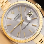 Rolex Mens Datejust 16013 Gray Dial 18K Yellow Gold Stainless Steel Watch. Fixed Price $6899.00.