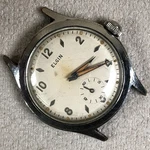Vintage Elgin Mens Durapower Silver Tone Mechanical Wind 31MM Watch No Band. Fixed Price $89.97.