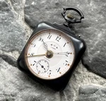 Antique Eterna Alarm Swiss Made Signal Old Square Pocket Watch. Fixed Price $575.00.
