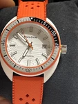 Bulova Snorkel Clownfish Orange Rubber Watch 98B448. Fixed Price $245.00.