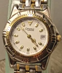 Vtg Caravelle By Bulova Ladies Watch C837123 Two Tone Diver Style Date 6L12. Fixed Price $18.33.
