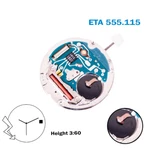 Eta 555.115 Swiss Made Movement, White Date Disk 3,3HANDS. Fixed Price $60.00.