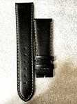 Glycine Watch Strap 24/20 Mat Black Leather White Stitching 7.75" Authentic. Fixed Price $125.00.