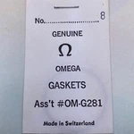 Genuine Omega Back Gasket No. Ass't #OM-G281.SEAL Package. Fixed Price $16.20.