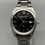 Kenneth Cole Reaction Mens Watch 35MM Black Dial Date Steel New Battery 7.25". Fixed Price $31.49.