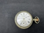 Antique Waltham Pocket Watch Train Engraved On Back, 58MM Case, Parts Or Repair. Fixed Price $110.39.