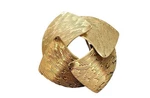 14K Yellow Gold Fur Clip Brooch Wheel Pendant Brutalist Parry & Pin Signed. Fixed Price $1600.00.
