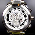Invicta Corduba Skull Collection Skeletonized Chronograph Steel Silver Watch New. Fixed Price $299.00.