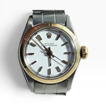 Rolex Oyster Perpetual Ladies 26 Mm Two Tone White Dial Watch 6623 1967. Fixed Price $3500.00.