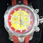 Invicta Reserve Puppy Edition Swiss Made Chronograph Red Gold Watch Guc. Fixed Price $157.00.