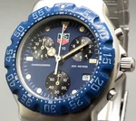 Vintage Heuer Formula Chronograph 570.513 Blue Quartz Men's Watch Japan. Fixed Price $599.99.