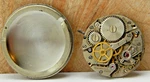 Vintage Hampden 17 Jewel Men's Wrist Watch Movement With Dial Hands & Case Back. Fixed Price $39.00.