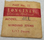Longines Winding Stem #32 Model 4LL Watchmaker Replacement Part #91. Fixed Price $5.87.