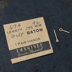 Nos Longines 9L Gilt Baton Pair Hands 17.5MM Watch Part 67A (#C6D9). Fixed Price $22.49.