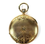 1876 Lady Elgin Solid 18K Gold Hunter Pocket Watch 74G Heavy Case Antique. Fixed Price $8995.00.