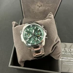 Bulova Marine STAR/96B396 Chronograph Green Dial 6S20/SWISS Quartz Watch 43MM. Fixed Price $160.72.