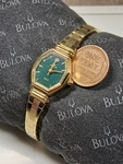 Jules Jurgensen Women's Quartz Watch Gold Tone Diamond Accented Green Dial. Fixed Price $150.00.