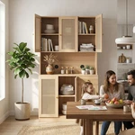 70.9IN Tall Wooden Modern Storage Cabinets With Open Compartment For Kitchen V1. Fixed Price $82.61.