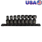 8-PIECE 3/8" Drive Nano Pinless Universal Impact Sockets Sae. Fixed Price $72.95.