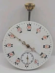 Antique Depose 43MM Pocket Watch Movement Fancy Numbers Running For Repairs. Fixed Price $68.00.
