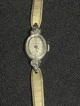 Vintage 10KGF Helbros Mechanical Ladies Watch Diamond Chips Kreisler Band. Fixed Price $50.00.