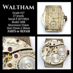 1930S Waltham 28719824 Gr 617 Ruby 17J 1898 25MM Watch Movement Parts Or Repair. Fixed Price $22.50.