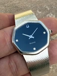 Vintage Bulova Octagonal Diamond Black Dial Mechanical Watch 10CK 8315-1. Fixed Price $675.00.
