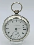 Antique 1887 Elgin Pocket Watch Dueber Silverine Case Roman Numeral Dial Sale!!. Fixed Price $240.00.