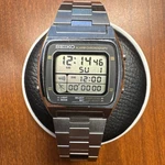 Vintage Digital Seiko A714-5009 L.c.d Watch Running Man 1983 Near Mint 36MM. Fixed Price $295.00.