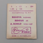 Tru-time Mainspring Bulova 5AB 6AL Benrus Ae As 1012 1127 Nos. Fixed Price $5.00.