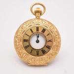 18K Gold Swiss Antique 35MM Half Hunter Pocket Watch 1890S 15J Lever 41.5G 48MM. Fixed Price $3700.40.