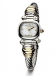 David Yurman Mop Dial Sterling Silver 14K Gold & Tourmaline Ladies Cable Watch. Fixed Price $1500.00.
