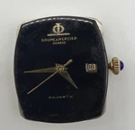 Baume & Mercier Baumatic 17J BM-760 Movement Black Dial Date Runs Keeps Time. Fixed Price $150.00.