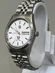 Rado Purple Horse Men Vintage Automatic Watch White Face Steel Bracelet. Fixed Price $300.00.