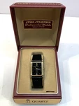 Vintage Jules Jurgensen Quartz Men's Wrist Watch Black 2 Diamond Dial Box Runs. Fixed Price $30.23.