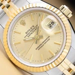 Rolex Ladies Datejust 69173 Champagne Dial 18K Yellow Gold Steel Two Tone Watch. Fixed Price $5795.00.