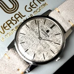 Universal Geneve Ultra-thin Silver Linen Dial 842101 Cal. 1-42 Swiss Vtg Watch. Fixed Price $636.06.