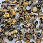 Assortment Of Twenty-five (25) Various Color And Size Pocket Watch Crowns. Fixed Price $20.00.