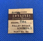Longines 19A, 19AS Part #5125 Pallet Bridge Screws (3). Sealed. Nos. 60-50. Fixed Price $19.96.