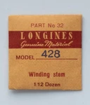 Longines Winding Stem Model 428 Part NO32 1/12 Dozen Genuine Material Swiss Nos. Fixed Price $17.95.