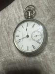 Vintage Illinois Elgin Pocket Watch Silver Sidewinder 1800S. Fixed Price $175.00.