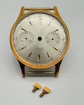 Nos Vintage Gold Plated Steel Chronograph Watch Case With Dial & Pushers Swiss. Fixed Price $176.81.