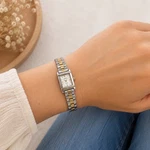 Vintage Geneve Rectangle Watch Womens Two Tone Diamond Chip Accent Quartz Tested. Fixed Price $34.95.